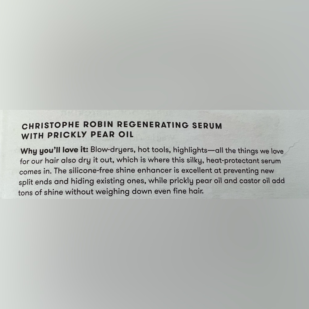 Christophe Robin Regenerating Hair Serum with prickly pear oil. 50 ml - Picture 6 of 12